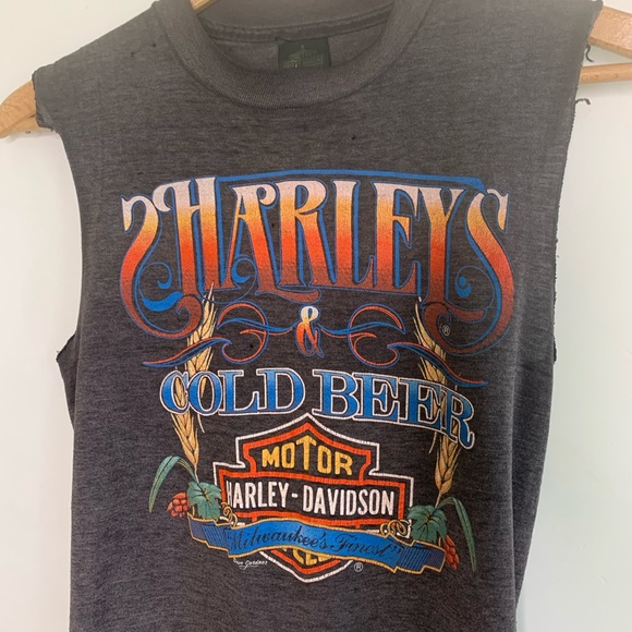 Rare vintage Harley and cold beers tank shirt - Picture 3 of 15